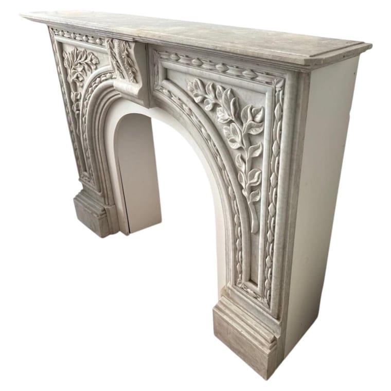 English Victorian Neo-Classical Marble Chimneypiece, circa 1880–1900