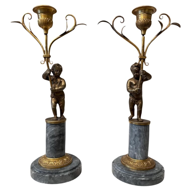 Pair of Louis Seize candle holders
