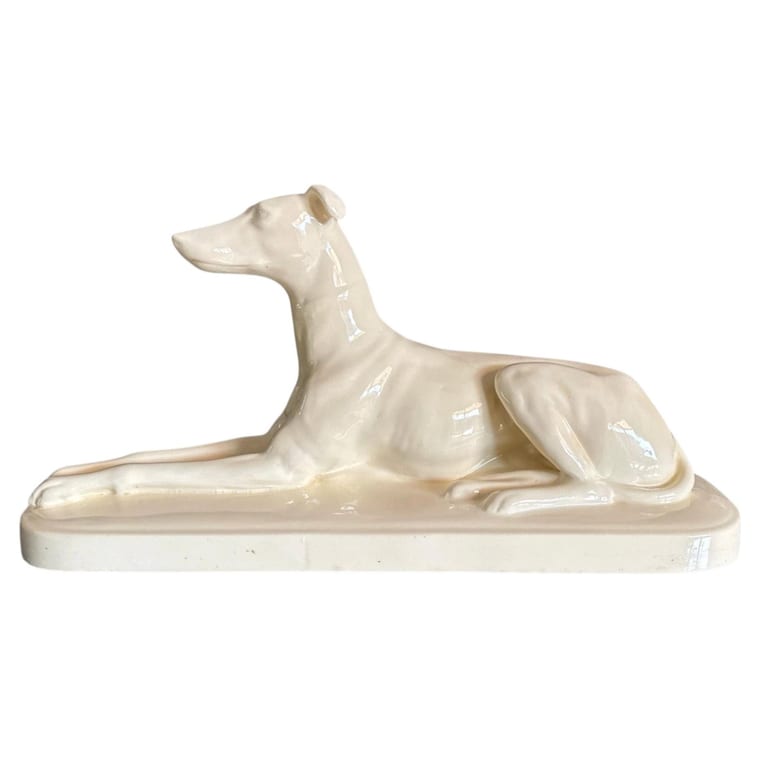 Art Deco Ceramic Greyhound by Digoin Sarreguemines