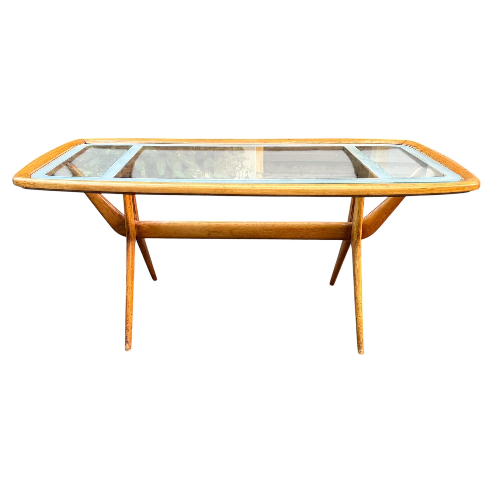 Cesare Lacca – Italian Mid-Century Modern Walnut and Glass Coffee Table,  1950s