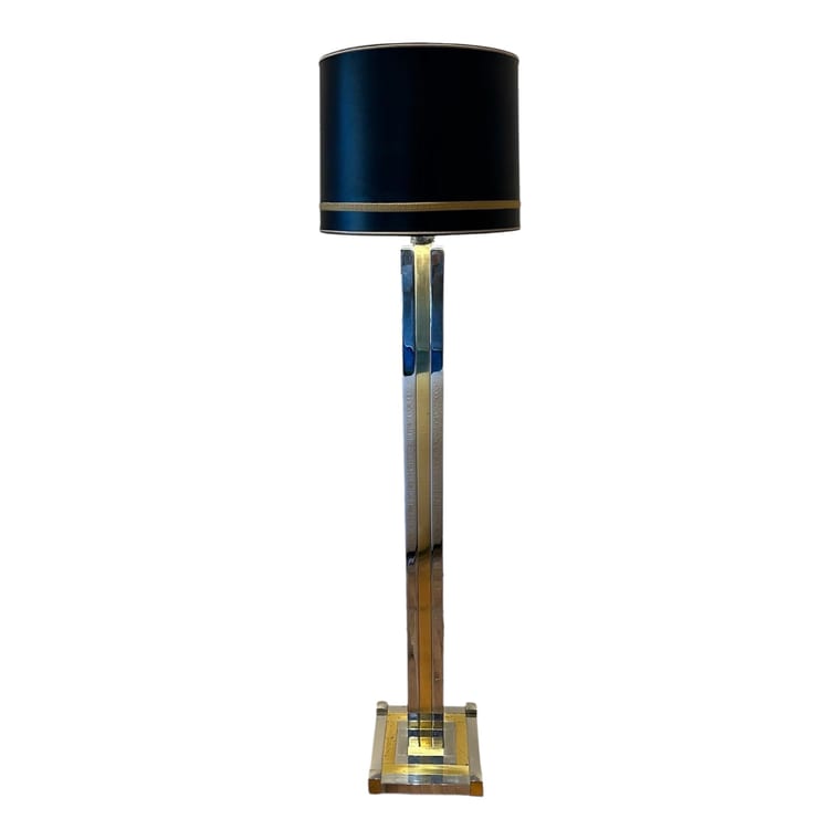 Willy Rizzo bicolor Chrome and gold floor lamp lumica