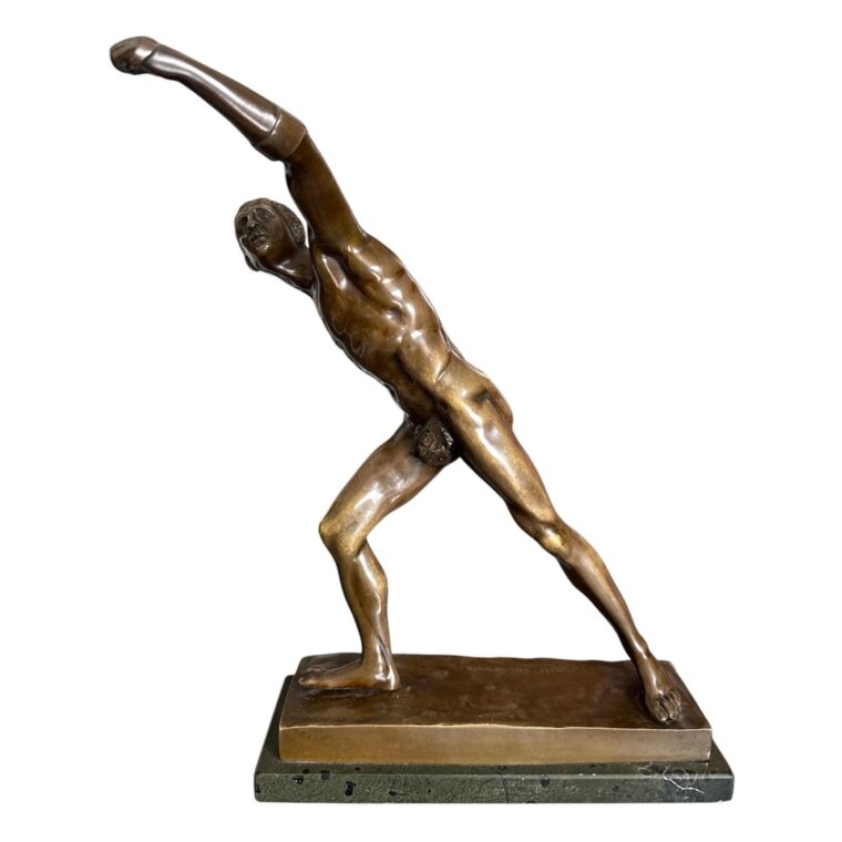 Grand Tour Bronze Borghese Warrior, After the Antique, circa 1900