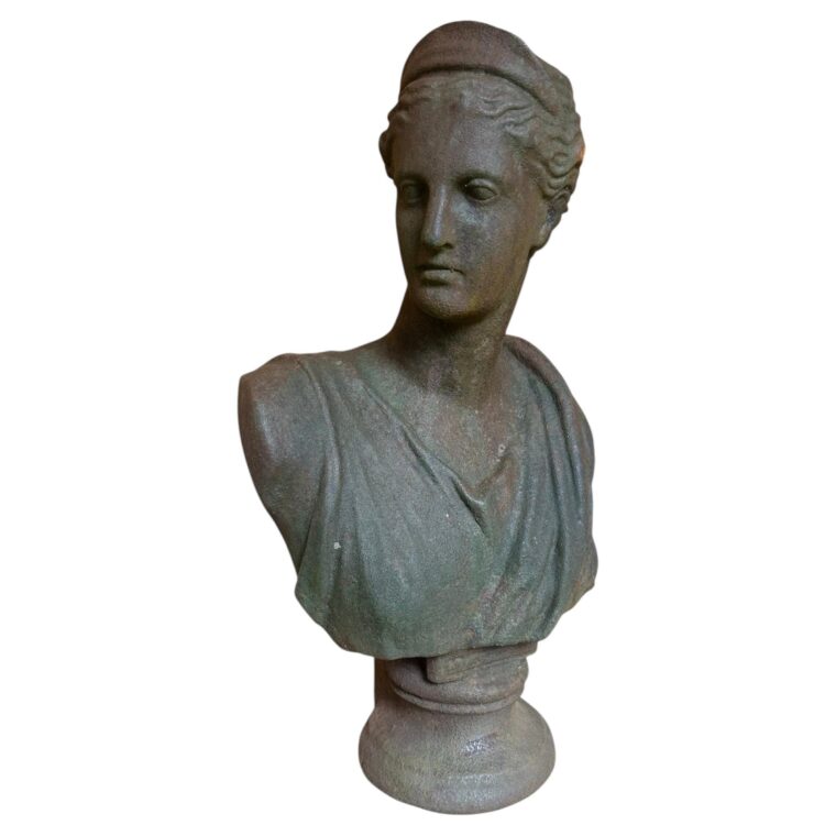 Late 19th Century French Cast Iron Bust of Diana of Versailles (Artemis)