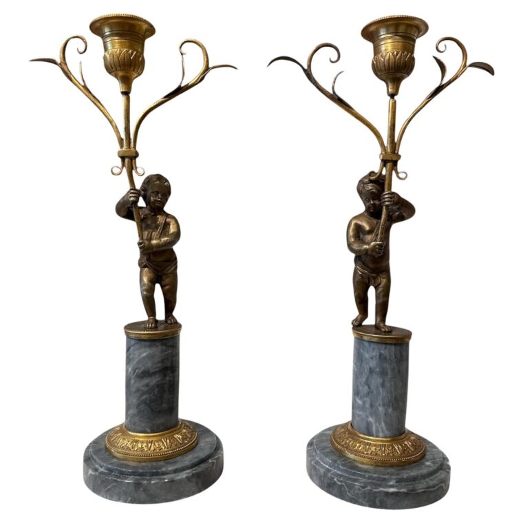 Pair of Louis Seize candle holders