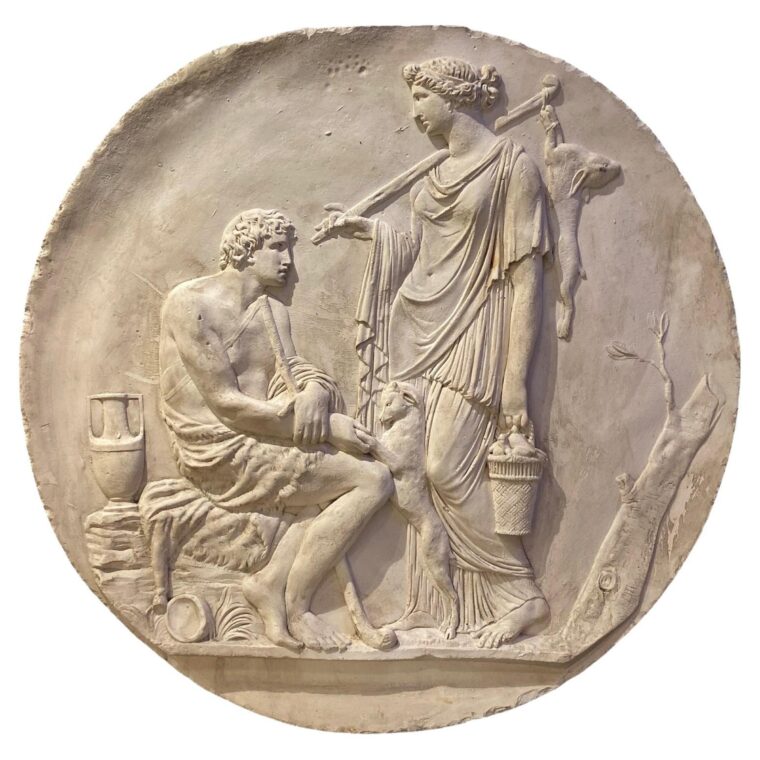 Relief medallion in plaster