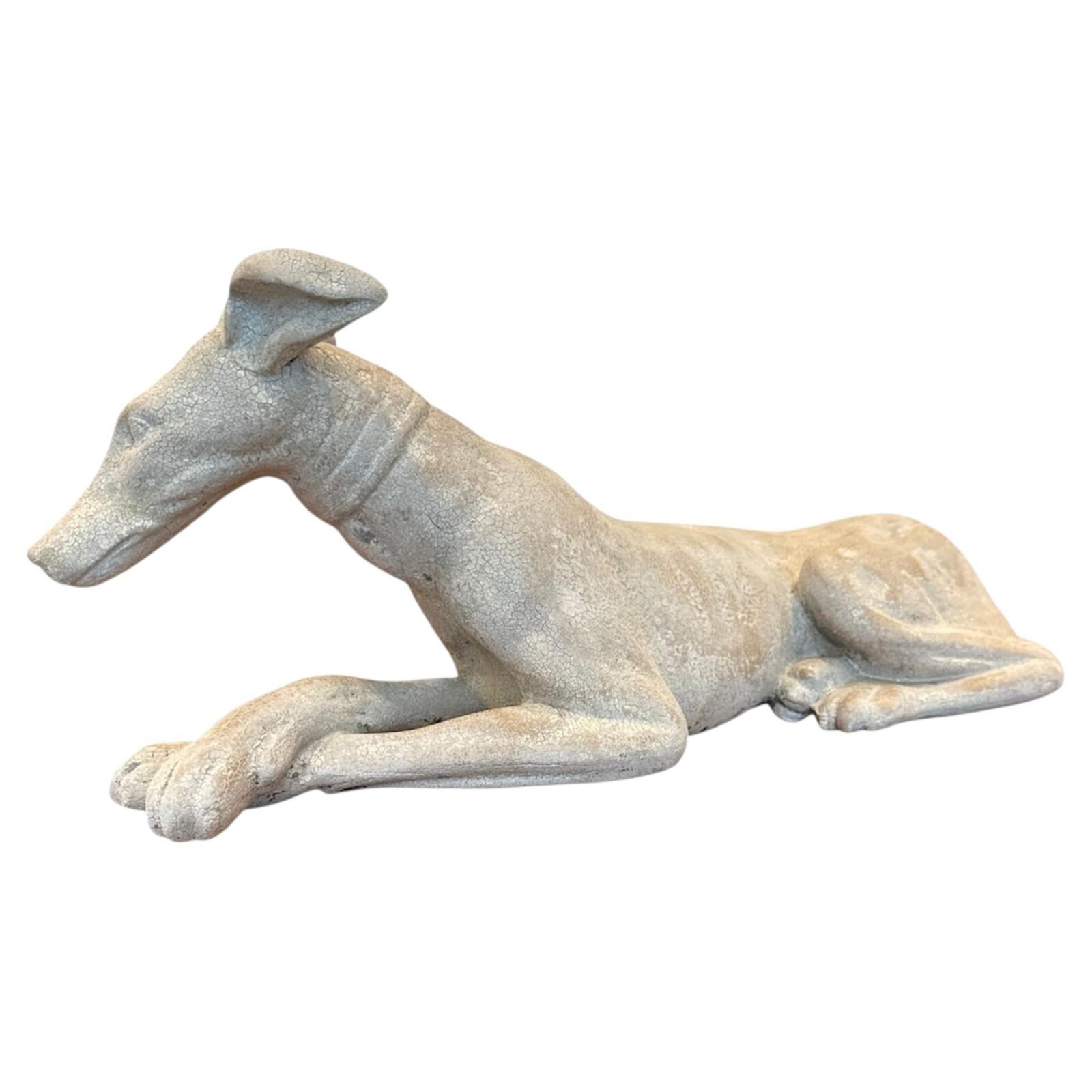 Lying whippet in terracotta